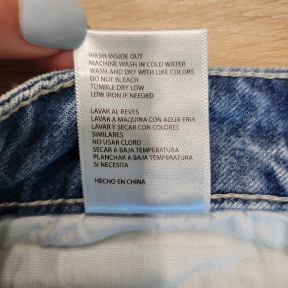 Cutoff Ankle Cropped Distressed Denim Striped Jeans Retro 90s - Picture 5 of 10